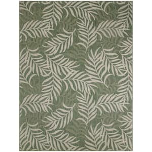 Garden Oasis Green Ivory 8 ft. x 10 ft. Nature-inspired Contemporary Area Rug