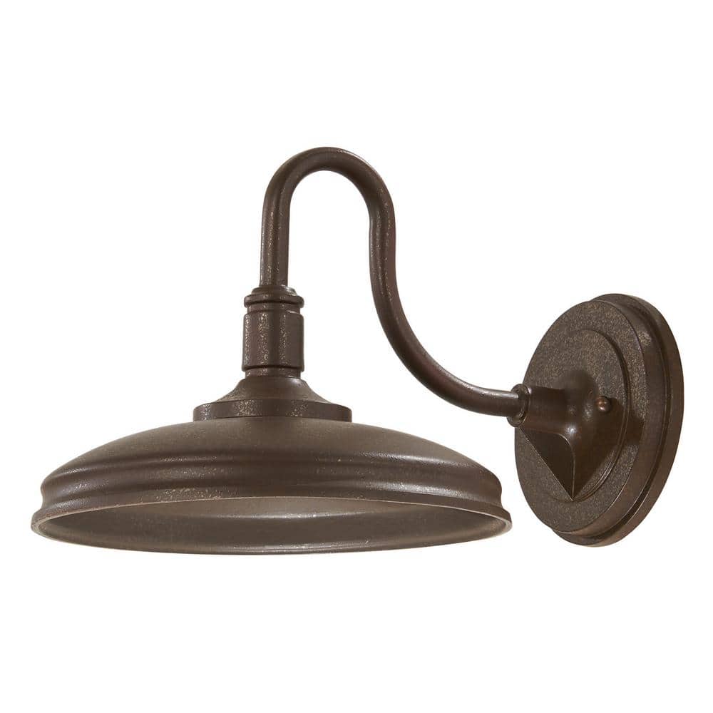 Harbison 1-Light Textured Bronze Outdoor Integrated LED Wall Mount Barn Light Sconce Lantern price history on PriceWatchPro
