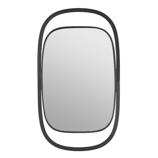 Sonya 17.25 in. W x 29.6 in. H Metal Contemporary Rectangular Wall Mirror with Black Frame
