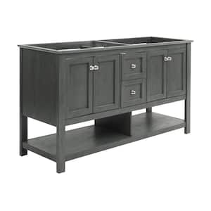 Manchester Regal 60 in. W Bathroom Double Vanity Cabinet Only in Gray Wood