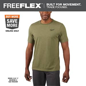 Milwaukee Men's X-Large Green Cotton/Polyester Short-Sleeve Hybrid Work T- Shirt 603GN-XL - The Home Depot