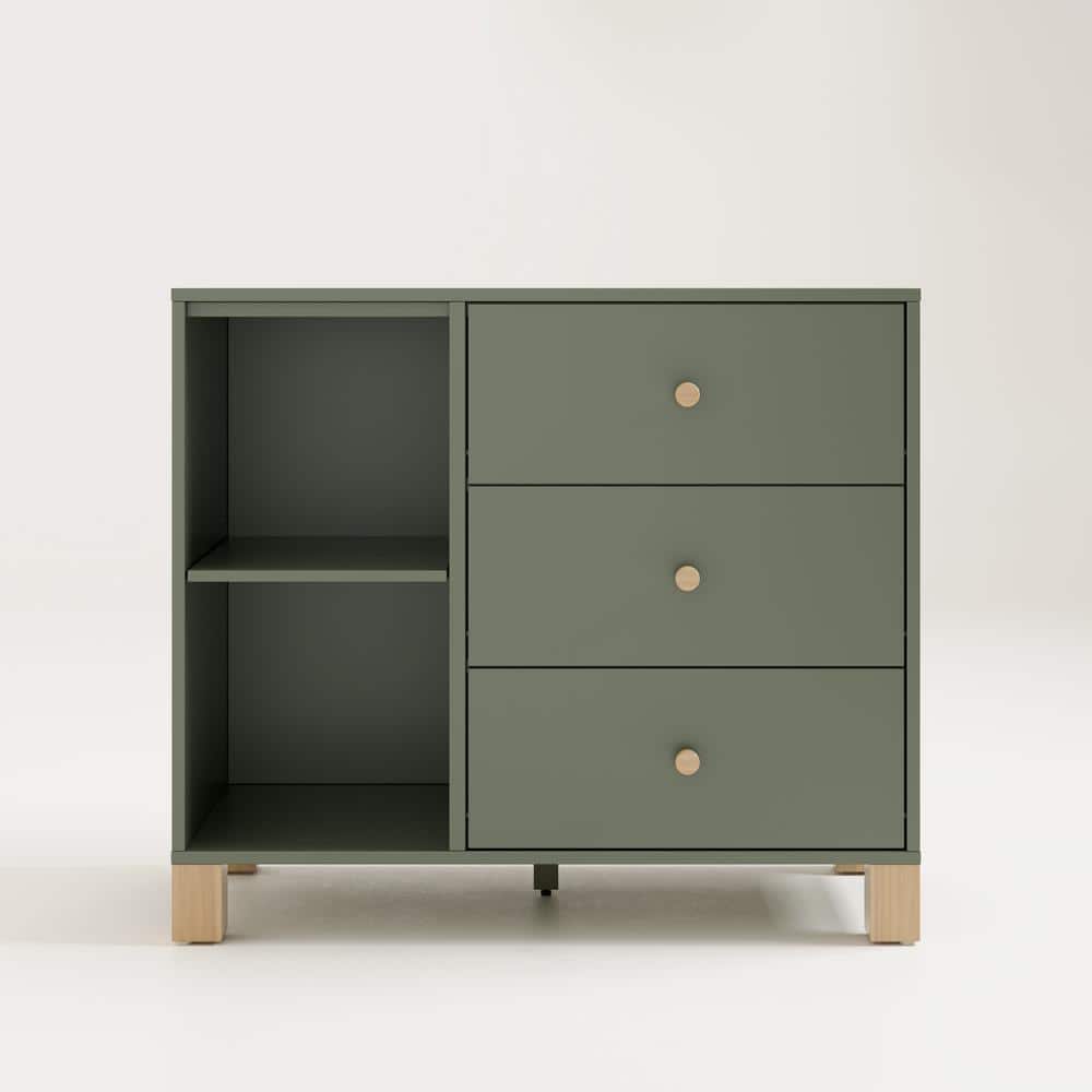 Olive and Driftwood Modern Nursery Combo Dresser