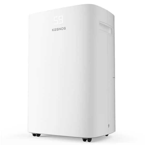 KESNOS 100-Pints For 5500 sq. ft. Large Home Dehumidifier With Drain and Water Tank, Indoor, Light Gray