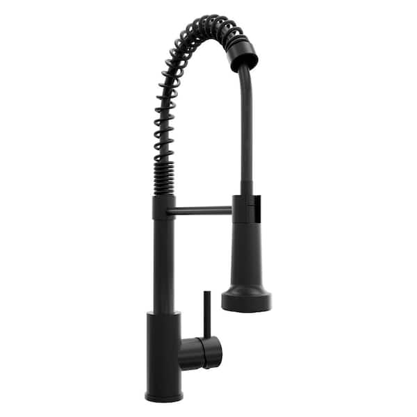 Rubicon Pull Down Spring Spray Wand Kitchen Faucet in Matte Black