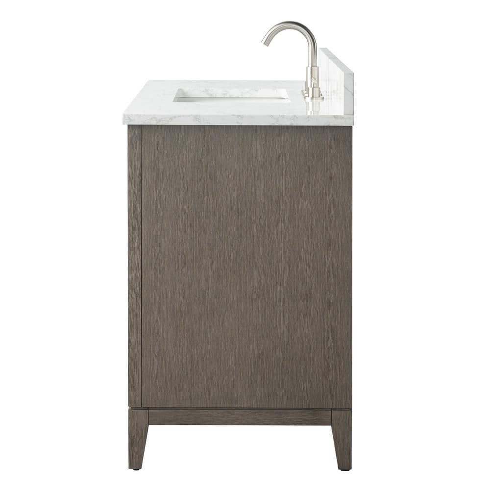 Driftwood Gray 42" Single Sink Bathroom Vanity with Marble Top