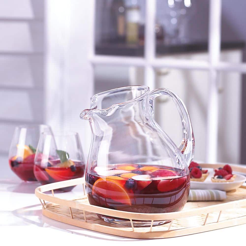 Clear European Lead-Free Crystal 80 oz. Handled Pitcher