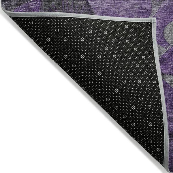 Purple 8 ft. x 10 ft. Woven Abstract Polyester Rectangle Indoor / Outdoor Area Rug