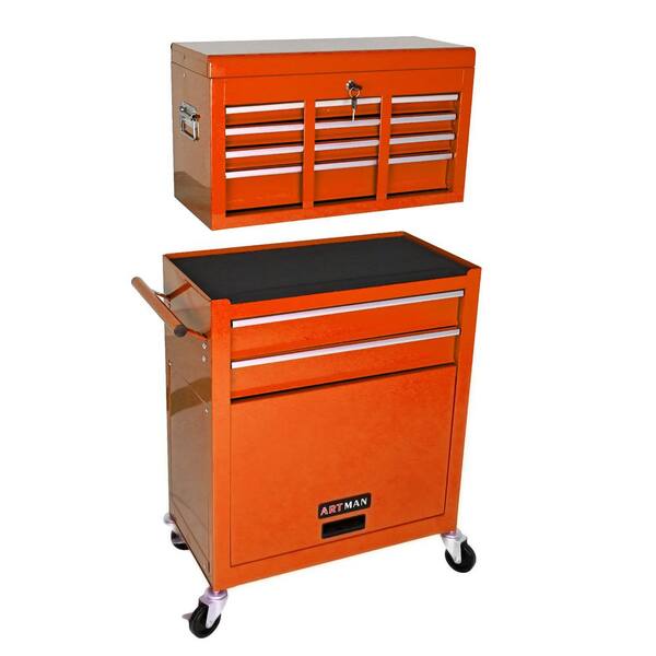 8-Drawer Garage Tool Chest, 25 in. W x 13 in. D x 43 in. H orange