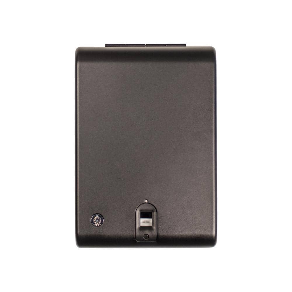 Compact Black Biometric Lock Pistol Safe with Powder-Coated Finish