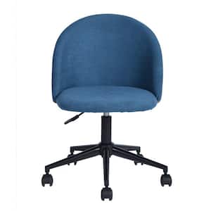 Blue and Gray Fabric Upholstered Office Task Chair without Arms