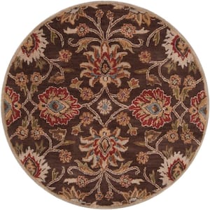 Artes Chocolate 4 ft. x 4 ft. Round Area Rug