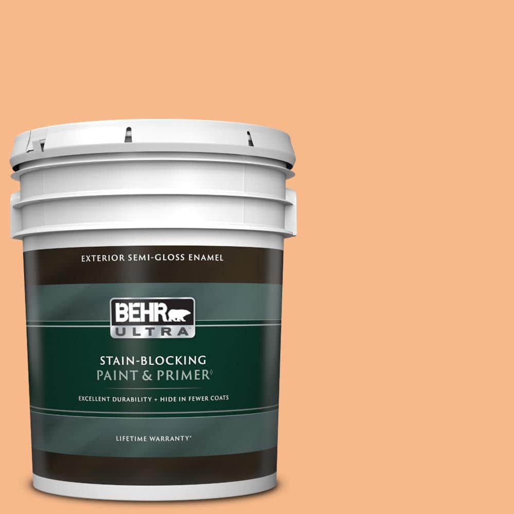 BEHR ULTRA 5 gal. 260C3 Fresh Peaches SemiGloss Enamel Exterior