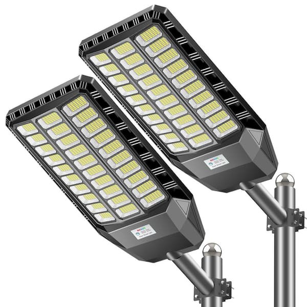 420000 Lumen 240° Black Motion Sensing Dusk to Dawn Integrated LED Flood Light (2-Pack)