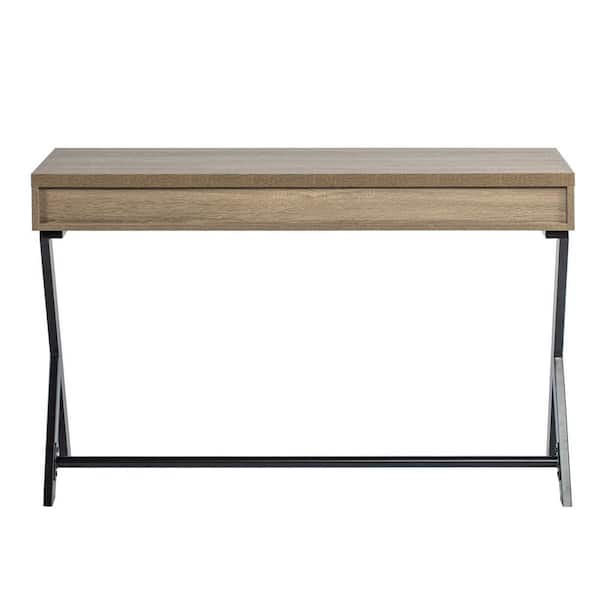 STICKON 45.7 in. Rectangular Oak Wood 1-Drawer Computer Desk
