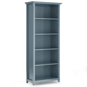 Amherst 30in. H French Blue SOLID WOOD 5-Shelf 5 Shelf Bookcase Dark Wood