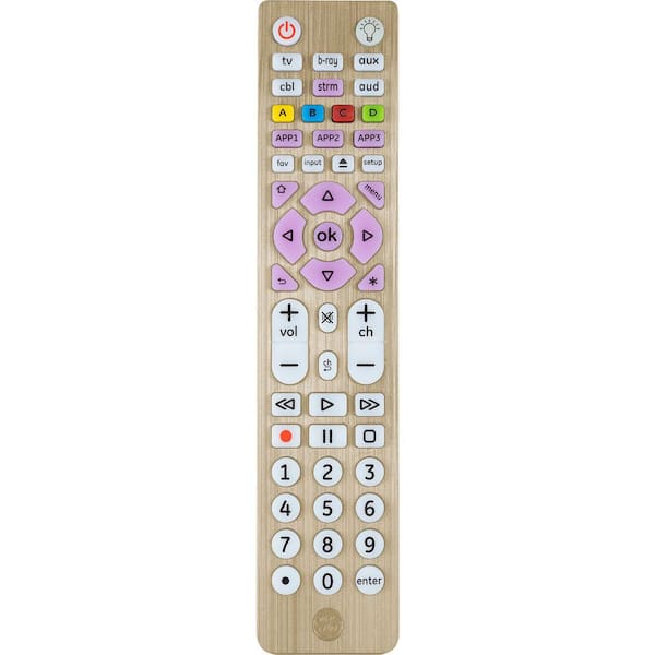 GE 6-Device Universal Remote Control, Streaming in Brushed Gold