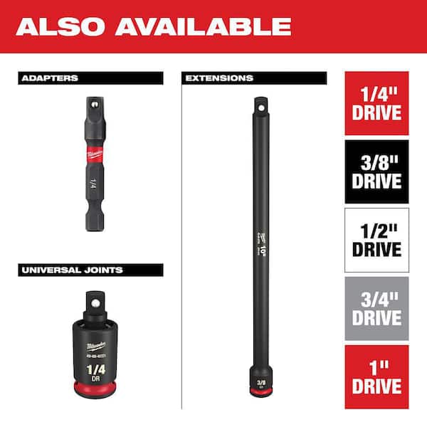 Milwaukee - SHOCKWAVE Impact Duty 3/8 in. Drive Deep Well Socket Set (3-Pack)