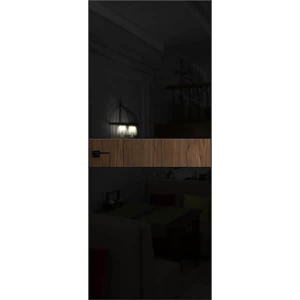 28 in. x 80 in. Unassembled Right-Hand/Outswing Wood Sahara Black Color Flush Mount Hidden Door