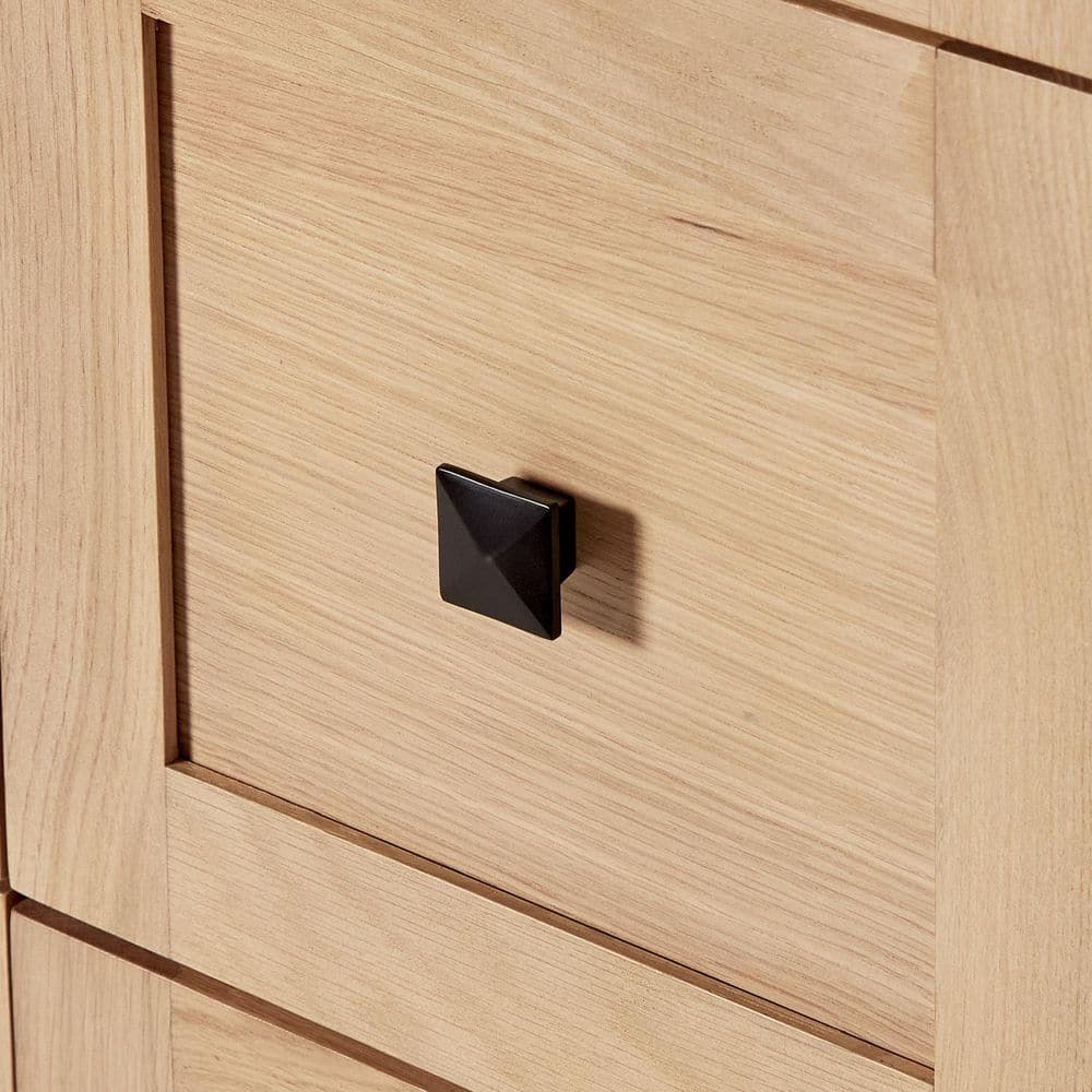 Monroe 66" Light Oak Freestanding Vanity Cabinet with Black Hardware