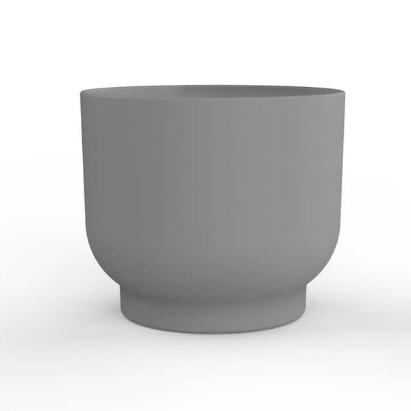 Shea Extra Small Gray Resin Round Indoor Planter (3.43 in. L x 4 in. W x 3.43 in. H)