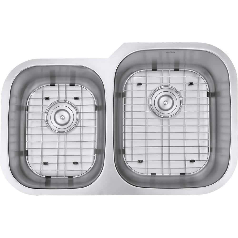 Ruvati 32-inch Satin Finish Stainless Steel Double Bowl Kitchen Sink