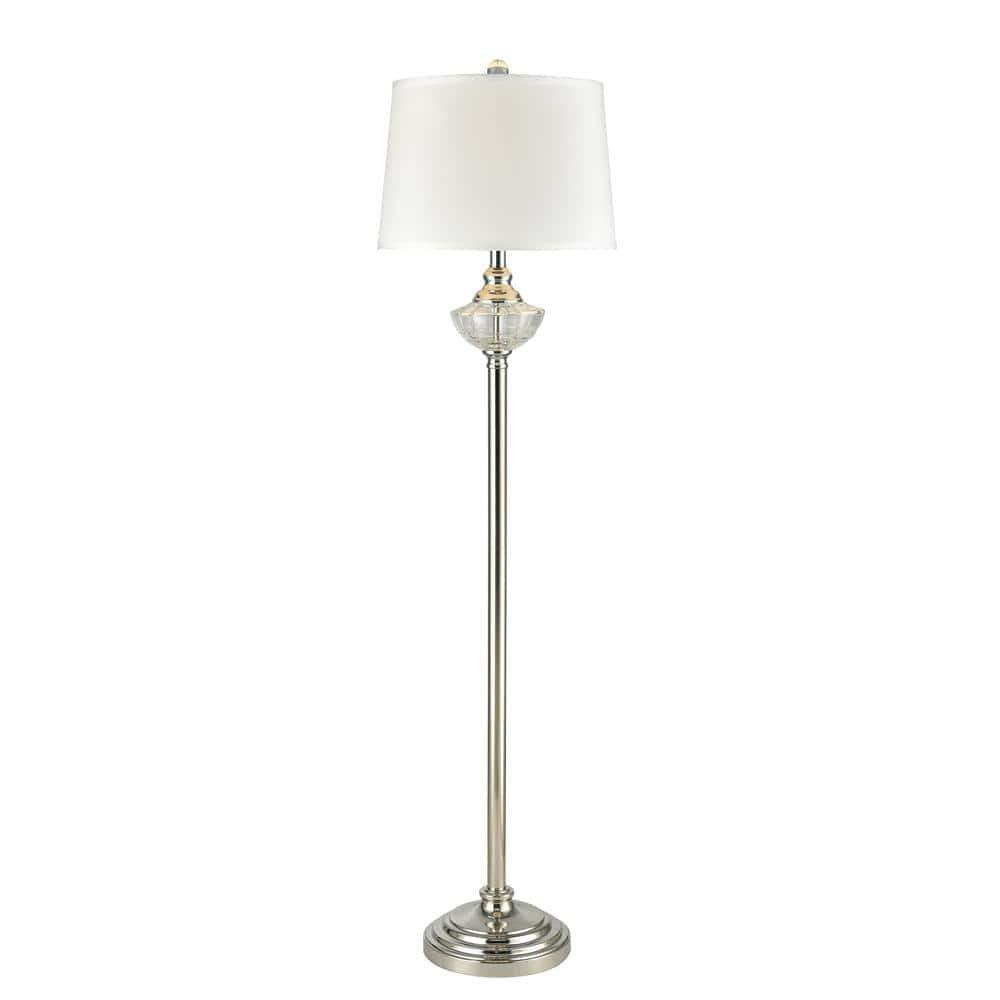 Dale Tiffany Leyla 58 in. Polished Nickel Floor Lamp with Hardback ...