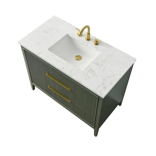 SUDIO Emma 42 in. W Bath Vanity in Vintage Green with