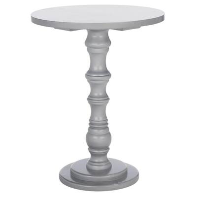 Greta 22 in. Warm Gray Round Wood End Table