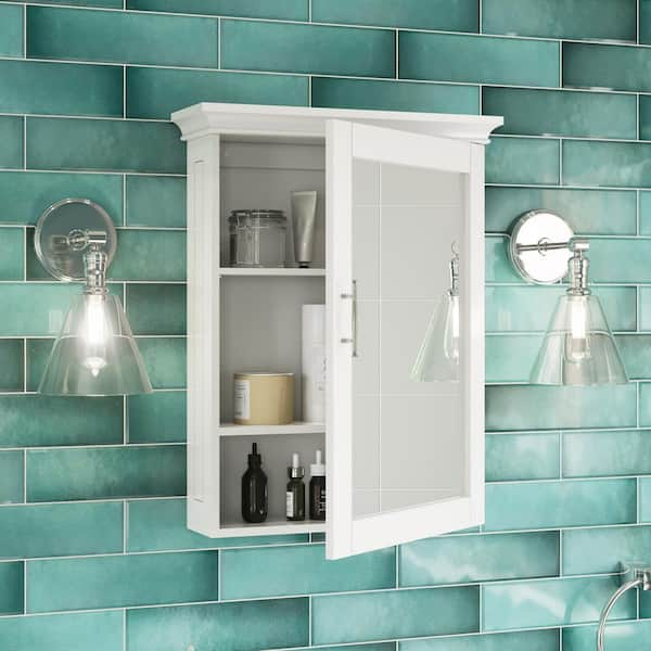 RiverRidge Brookfield 23.5-in x 25.19-in x 8.88-in White Soft Close Bathroom  Wall Cabinet in the Bathroom Wall Cabinets department at