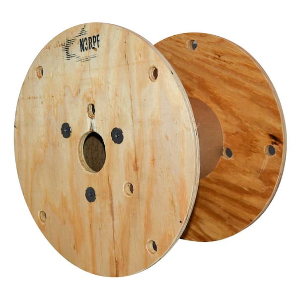 2) 15 1/2 X 10 1/2 inch wood cable reel wooden wire spool holds