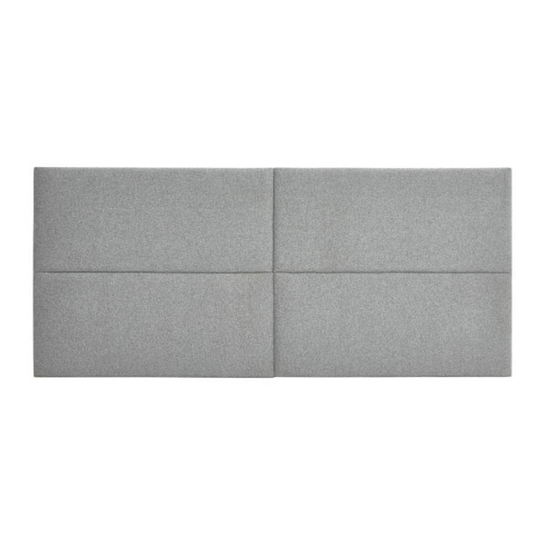 Storied Home NoSom Gray King Upholstered Headboard with Sound Reducing Four Panel Linen