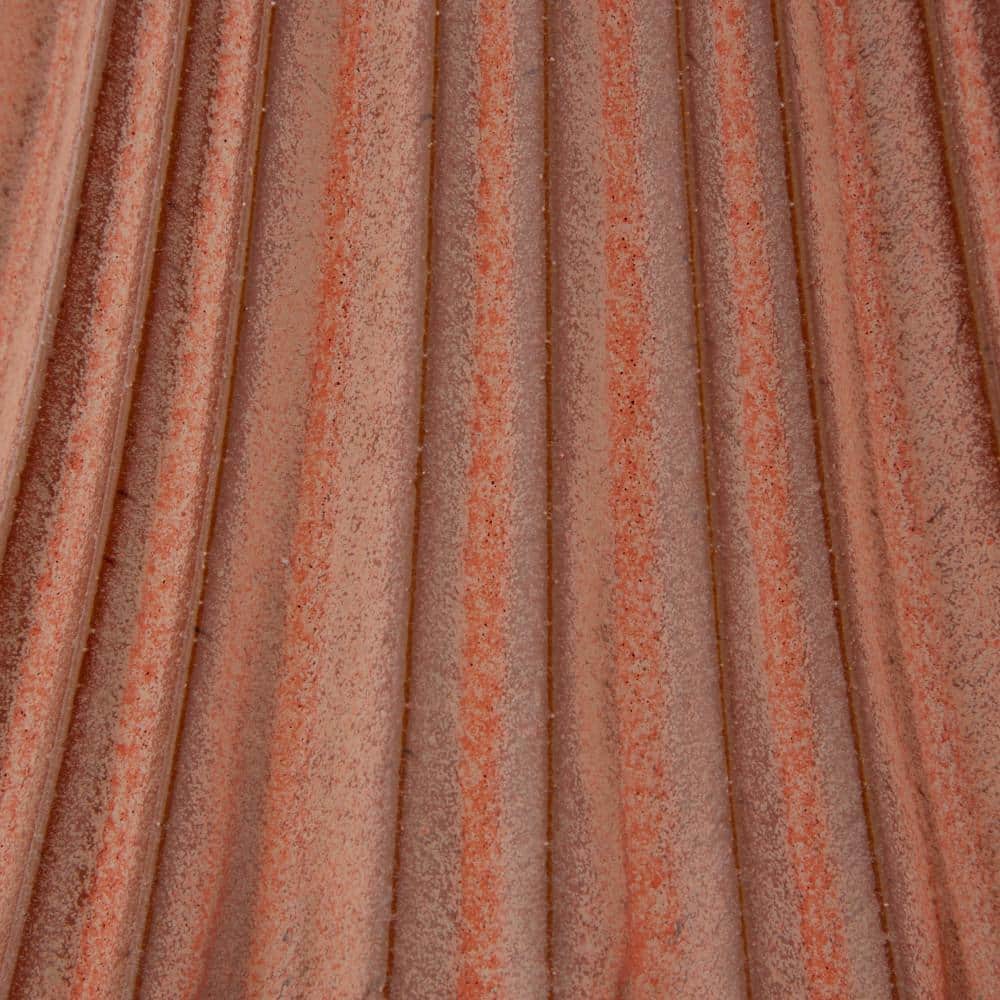 Elegant Orange Ribbed Ceramic Table Vase 9" x 13"
