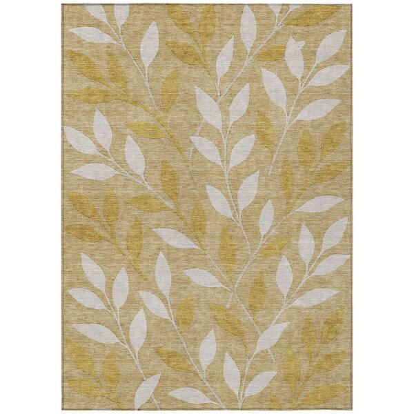 Chantille Machine Washable Indoor/Outdoor Abstract ACN3033 Gold 8 ft. x 10 ft. Area Rug