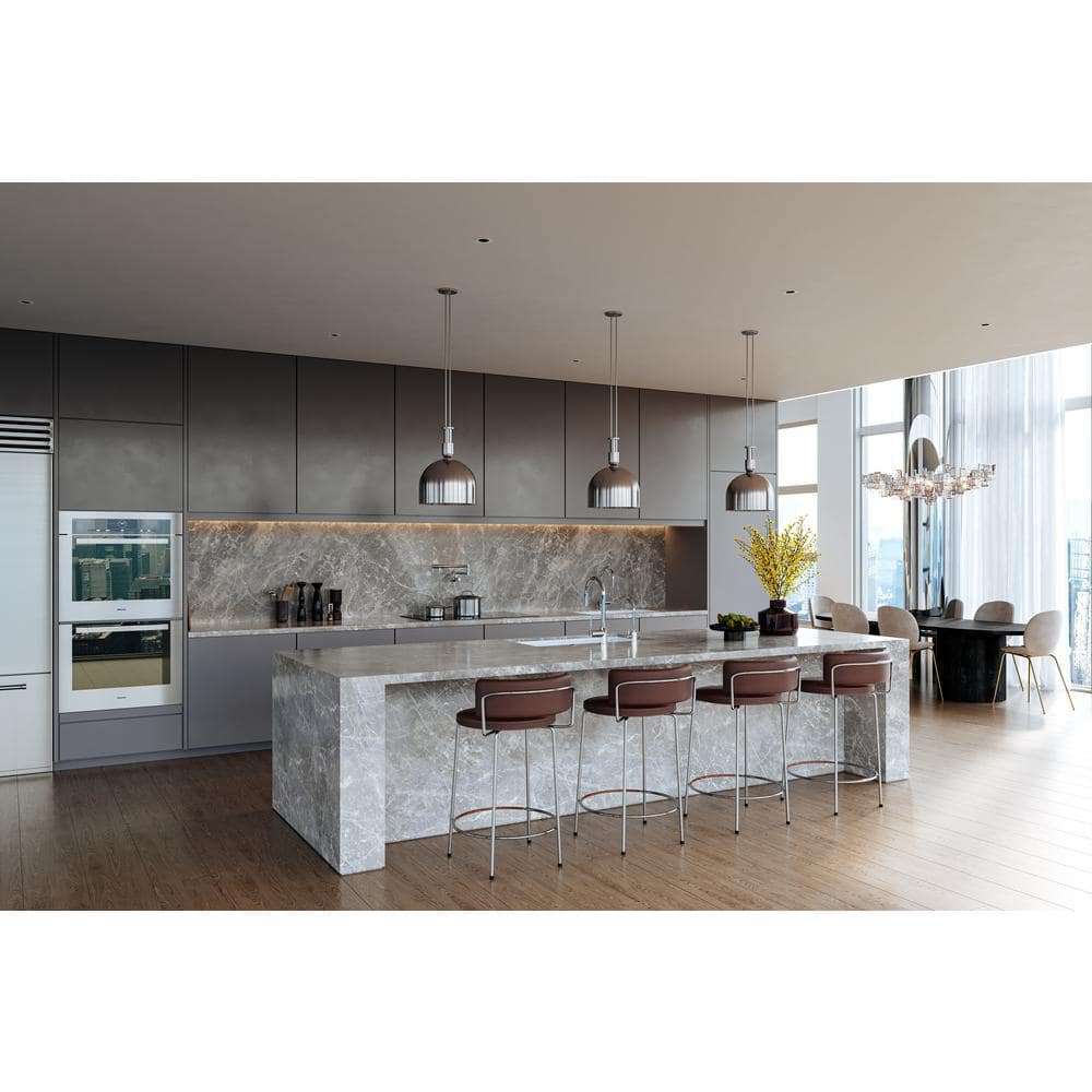 Modern 16'' Polished Nickel Kitchen Faucet with Pull-out Spray