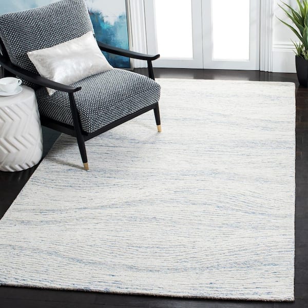 Metro Light Blue/Ivory 4 ft. x 6 ft. Abstract Waves Area Rug