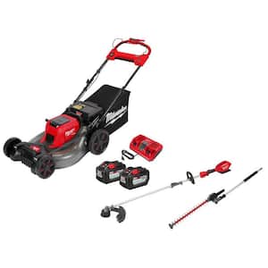 M18 FUEL Brushless Cordless 21 in. Dual Battery Self-Propelled Lawn Mower w/ String Trimmer, Hedger, (2)12.0Ah Batteries