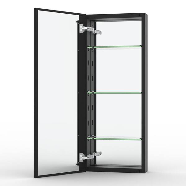 niveal 15 in. W x 36 in. H Rectangular Matte Black Aluminum Recessed