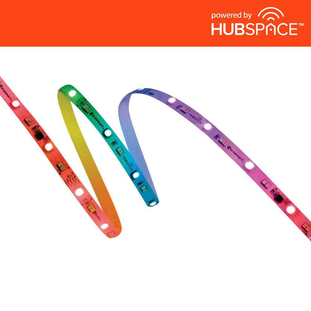 32.8 ft. Smart RGBWIC Dynamic Color Changing Dimmable Plug-In LED Strip Light Powered by Hubspace