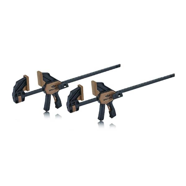 13 in. 165 lbs. Trigger Clamp Set (2 Piece), 3-1/8" Clamp Range, 19" Spreader Range, 1-Handed Clamp
