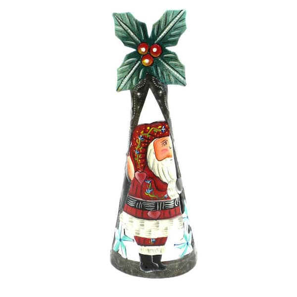 Global Crafts Santa Claus Haitian Steel Drum Sculpture or Tree Topper