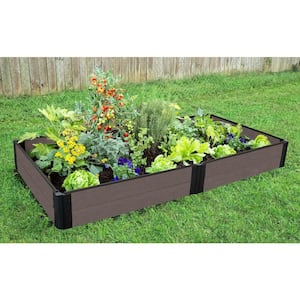 One Inch Series 4 ft. x 8 ft. x 11 in. Weathered Wood Composite Raised Garden Bed