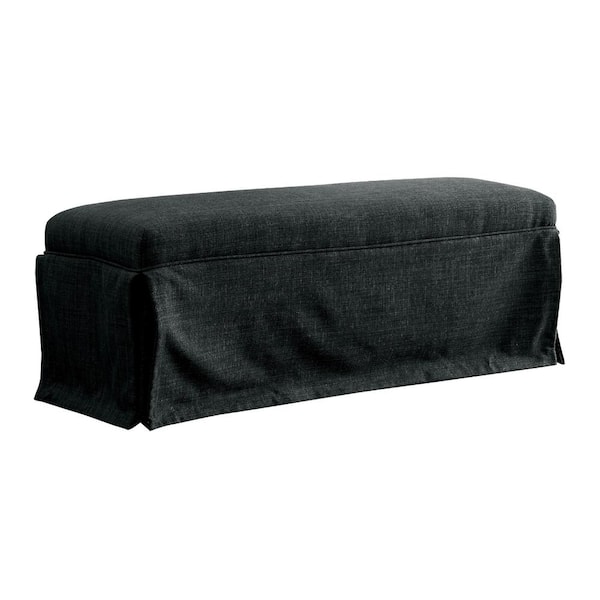 Furniture of America Cowan Dark Gray Upholstered 18 in. H x 48.5 in. W x 18.5 in. D Bench