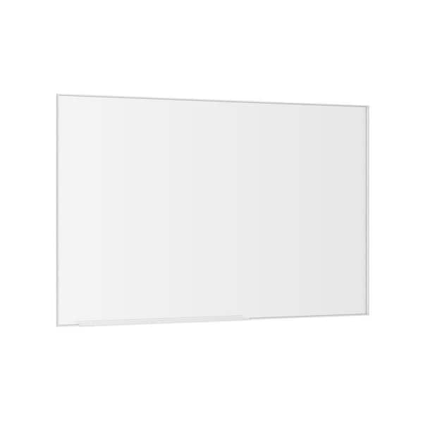 PRIMROSE CARNATION LLC Oversized Modern Silver 60 in W x 40 in. H Rectangle Aluminum Wall Mounted Bathroom Vanity Mirror Vertical or Horizontal