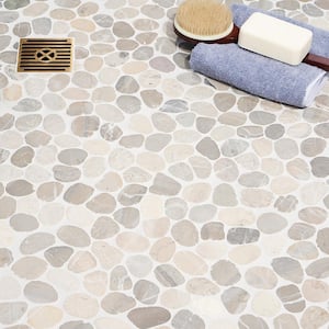 Countryside Sliced Round 11.81 in. x 11.81 in. Gray Floor and Wall Mosaic (0.97 sq. ft. / sheet)
