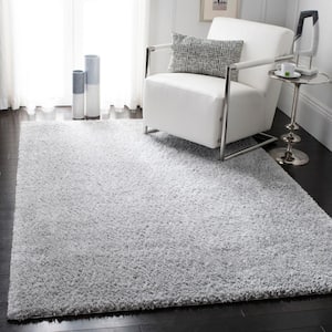 August Shag Silver 5 ft. x 5 ft. Square Solid Area Rug