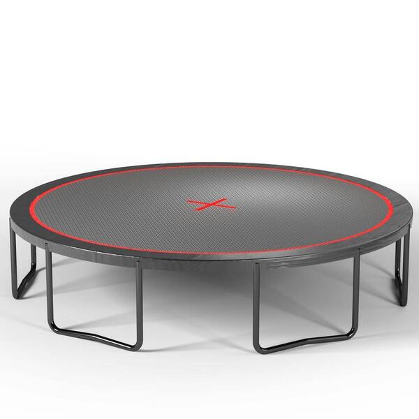 Tenleaf 14 ft. Black Red Round Pumpkin Trampoline with Basketball