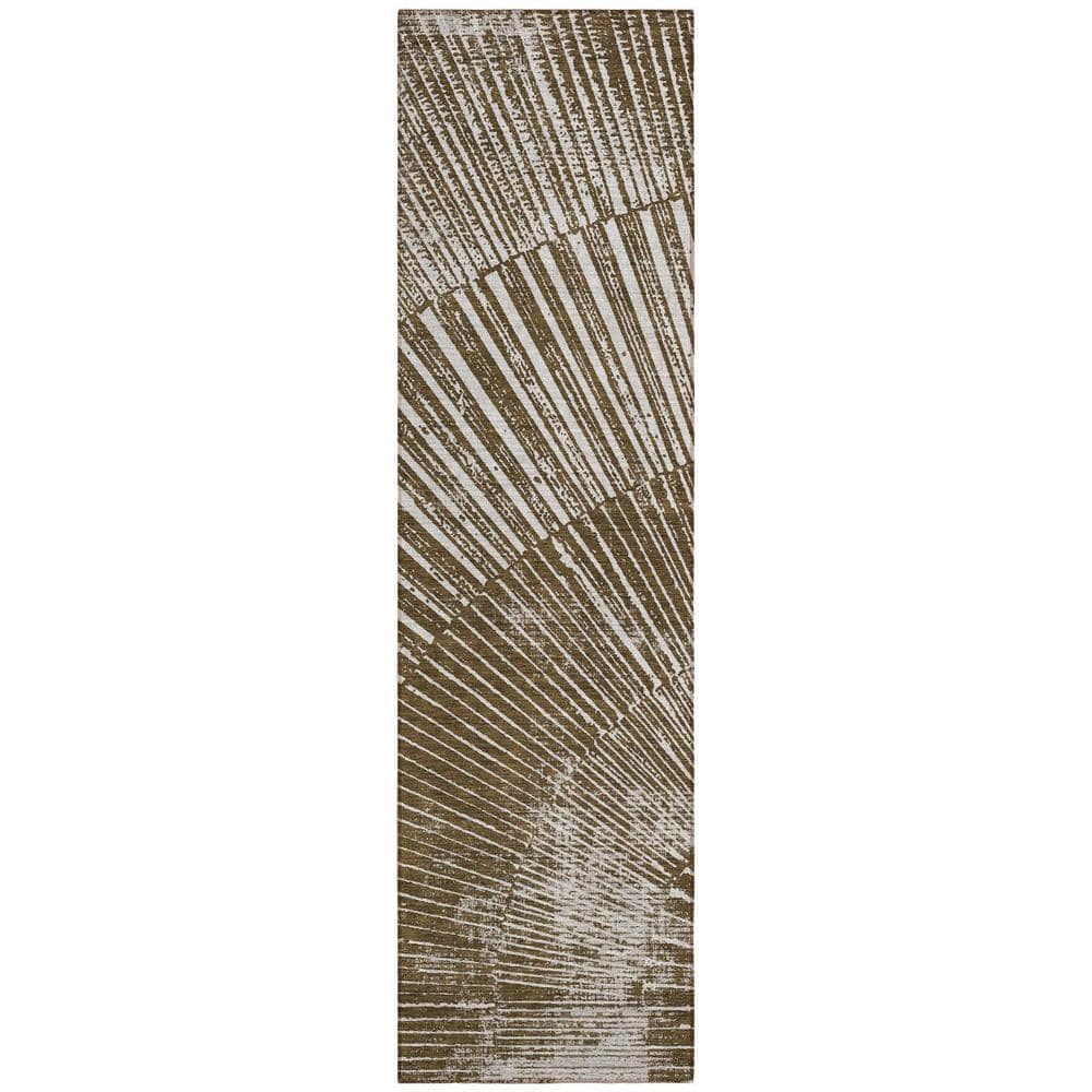 Chocolate 2 ft. x 8 ft. Woven Abstract Runner Indoor/Outdoor Area Rug price history on PriceWatchPro
