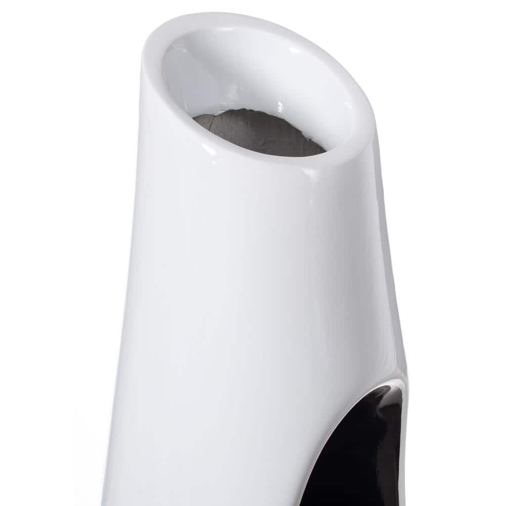 Elegant White and Gold 43" Decorative Floor Vase in Fiberglass