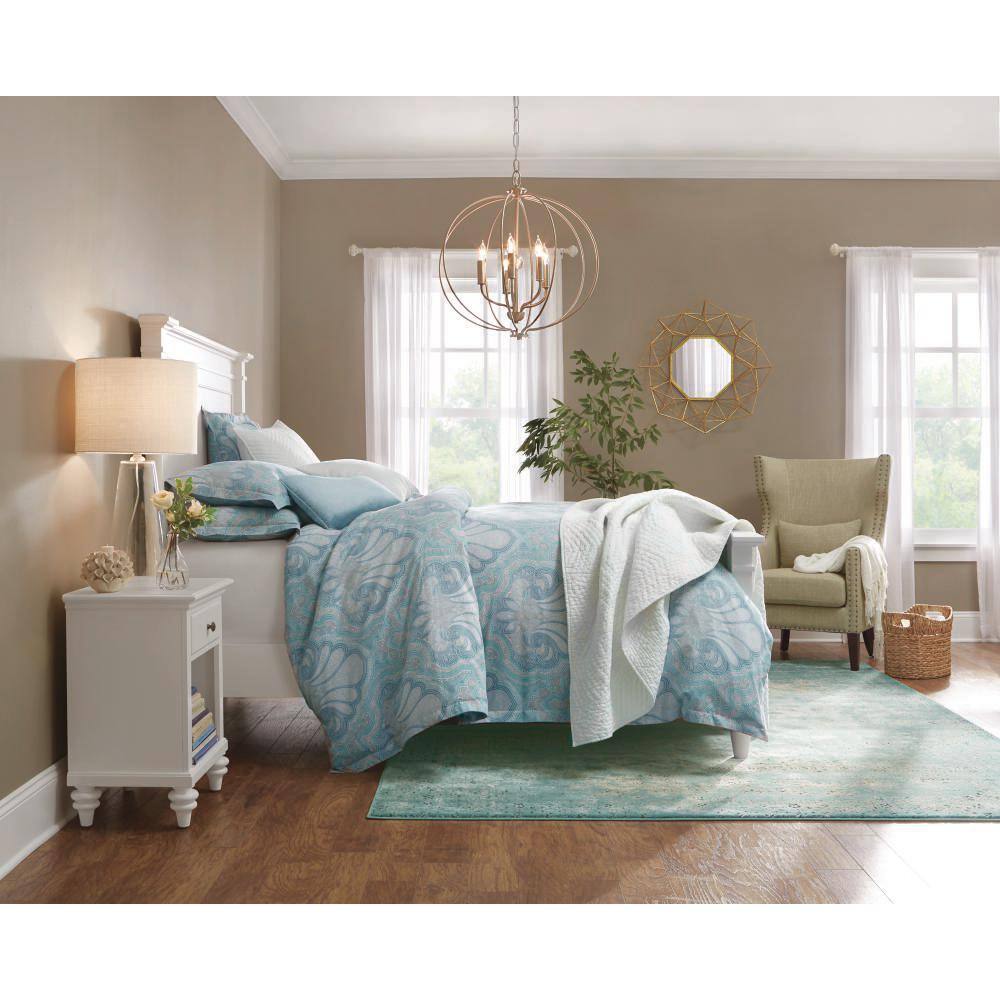 Brushed Nickel Mini Cage 5-Light Chandelier with Clear Glass Orb