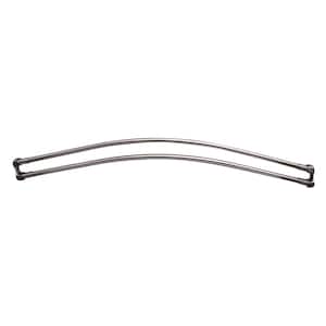 66 in. Aluminum Curved Double Shower Rod in Polished Chrome